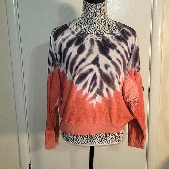 YOUNG FABULOUS AND BROKE Rowan Tie Dye Sweatshirt Pullover Long Sleeve Comfy Top - Picture 2 of 6